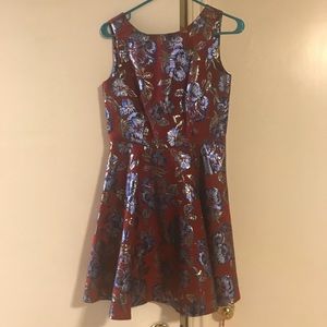 Metallic Floral Moon Dress